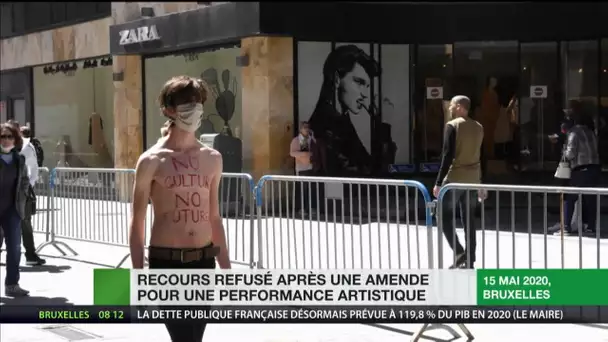 «No culture, no future» : sanctionné pour sa performance, un artiste belge refuse de payer l'amende