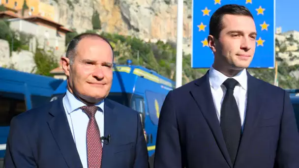 Jordan Bardella en campagne à Menton avec l'ex patron de Frontex, en vue des élections européennes