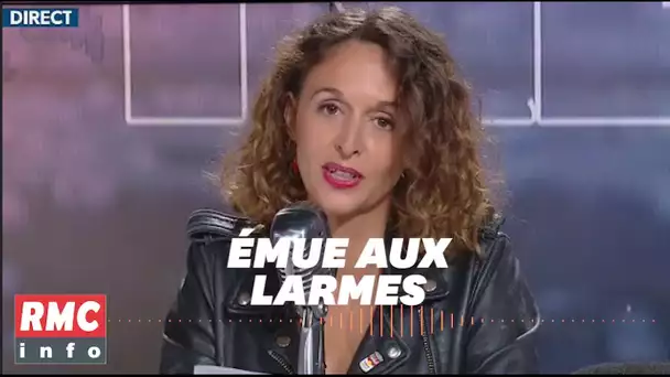 Sur RMC, Céline Kallmann en larmes en annonçant un reportage sur un féminicide