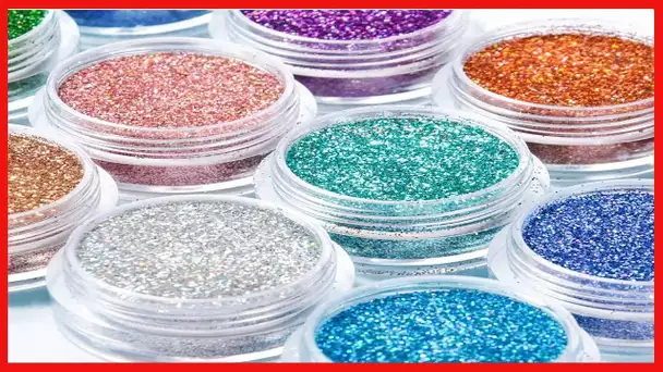 Warmfits Holographic Nail Glitter 12 Colors Holo Laser Superfine Cosmetic Festival Powder Nail