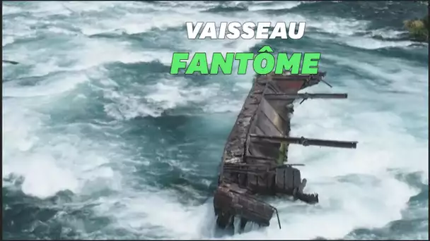 Une épave centenaire s'approche des chutes du Niagara