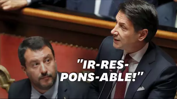Giuseppe Conte étrille Matteo Salvini et annonce sa démission