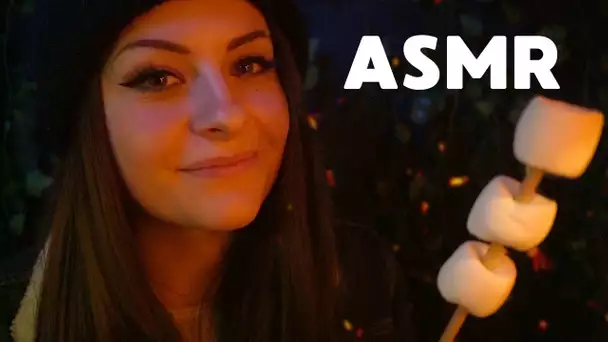 Soirée autour d'un feu de camp 🔥 + lecture chuchotée 📖 (ASMR FRANCAIS)