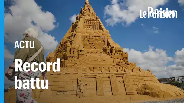Danemark : un artiste bat le record du monde du plus haut château de sable