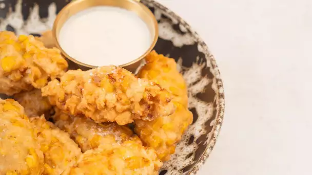 Recette économique - Beignets de maïs, sauce pimentée