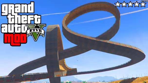 MEGA RAMPE & DOUBLE BIG LOOPING ! - GTA 5 GAMEPLAY MOD PC