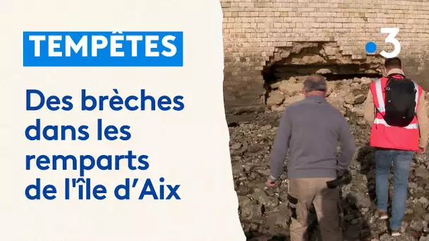 Des brèches dans les remparts de l'île d'Aix suite aux tempêtes