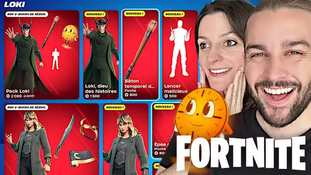 ON ACHETE TOUTE LA BOUTIQUE SUR FORTNITE ! (SKINS MARVEL LOKI et SYLVIE)