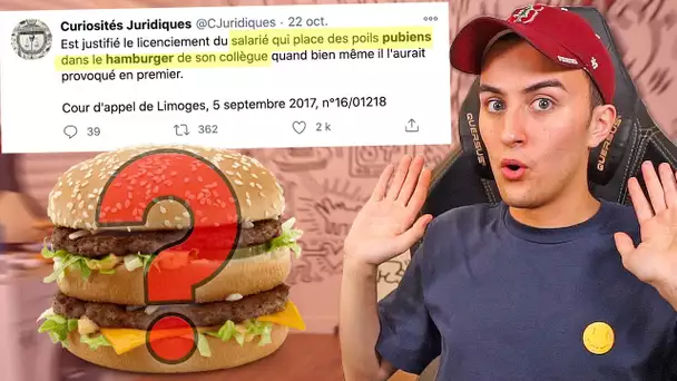 "Il a mis des poils dans mon burger" (Curiosités Juridiques)