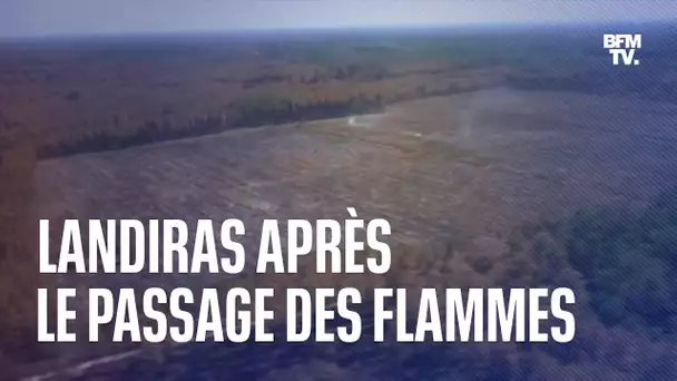 Les images de Landiras après le passage des flammes