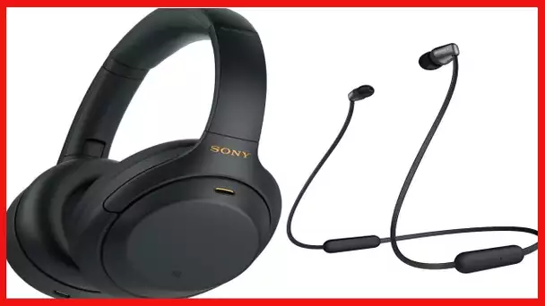 Sony WH-1000XM4 Wireless Bluetooth Noise Canceling Over-Ear Headphones (Black) with Sony in-Ear