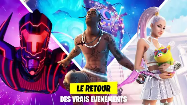 LE RETOUR DES VRAIS EVENEMENTS SUR FORTNITE ! (EN MODE TRAVIS SCOTT, GALACTUS OU ARIANA GRANDE!)