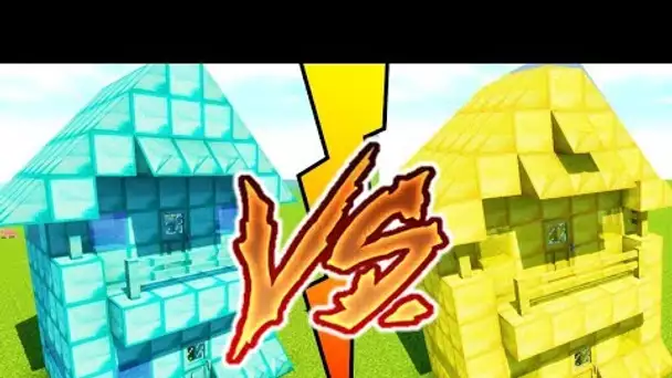 DIAMOND HOUSE VS GOLD HOUSE CHALLENGE ! MAISON EN DIAMANTS VS MAISON EN OR MINECRAFT