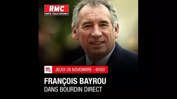 François Bayrou répond aux questions de Jean-Jacques Bourdin à 8H30 sur RMC et BFMTV