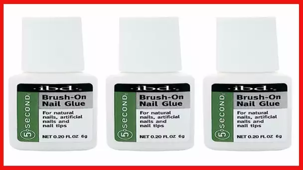 5 Second Brush-On Nail Glue 6 g, For Nail Tips, Full Cover Nails, And For Repairing Of Cracked