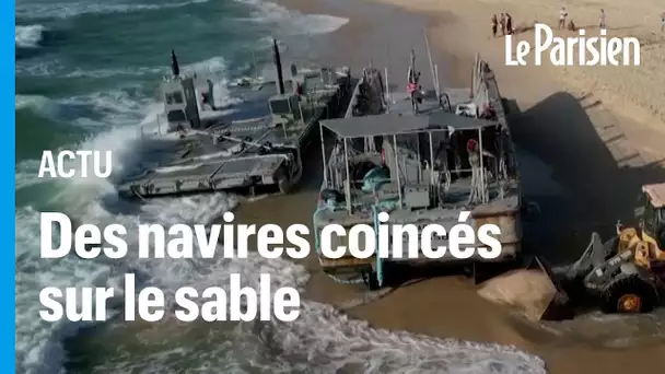 Gaza: 4 navires américains s'échouent près du port artificiel