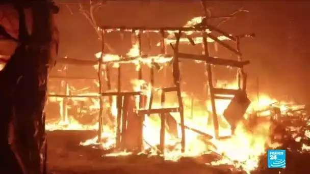 Énorme incendie dans le camp de migrants Moria, Lesbos déclarée "en état d'urgence"