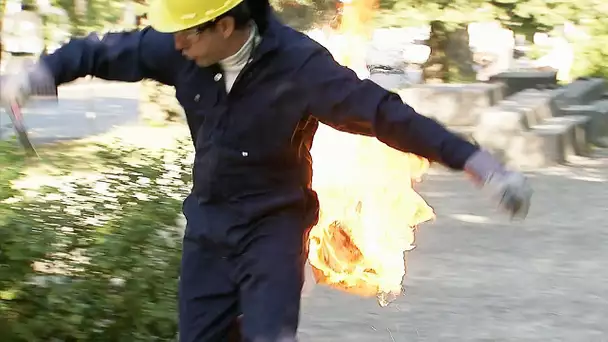 Un homme a pris feu au travail