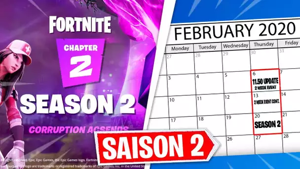 PLANNING FORTNITE : MAJ 11.50, NOUVEL EVENEMENT, DEBUT SAISON 2 !