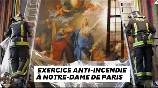 Quand les pompiers simulaient un incendie à Notre-Dame de Paris