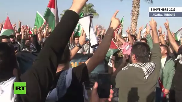 Manifestation pro-palestinienne devant la base où sont stationnées des troupes américaines