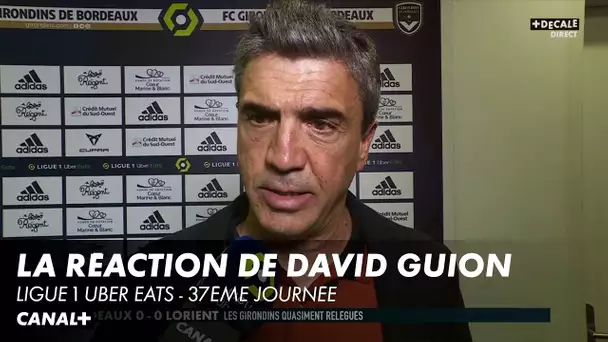 La réaction de David Guion après Bordeaux / Lorient - Ligue 1 Uber Eats - J37