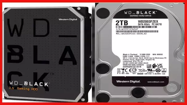 Western Digital 2TB WD Black Performance Internal Hard Drive HDD - 7200 RPM, SATA 6 Gb/s, 64 MB