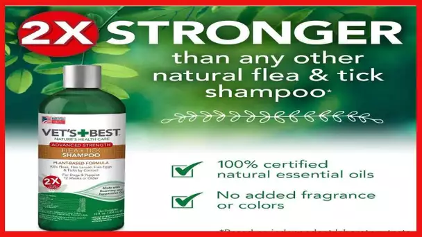 Vet's Best Flea and Tick Advanced Strength Dog Shampoo | Flea Treatment for Dogs | Flea Killer