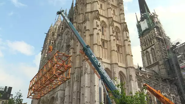 Rouen : le long chantier de la restauration de la flèche progresse