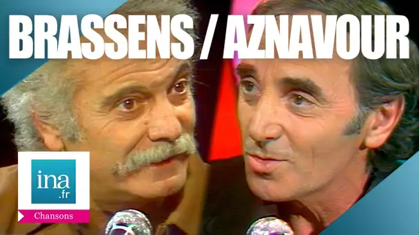 Georges Brassens et Charles Aznavour "Les amoureux des bancs publics" | Archive INA