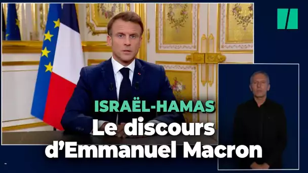 Le discours d’Emmanuel Macron aux Français, après les attaques du Hamas contre Israël