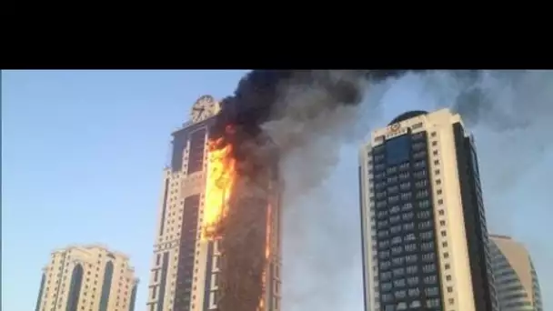 GrosnyTchétchénie : l#039;appartement de Depardieu serait dans le gratte-ciel en feu