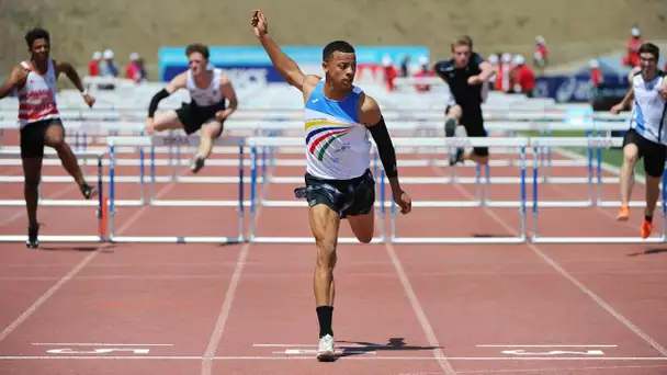 Angers 2019 : Record du monde cadets / U18 de Sasha Zhoya en 12&#039;&#039;87 sur 110 m haies (world record)