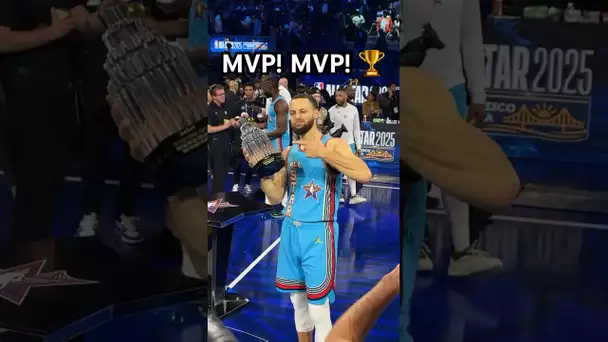 Steph Curry wins the Kobe Bryant All-Star MVP trophy #KiaAllstarMVP