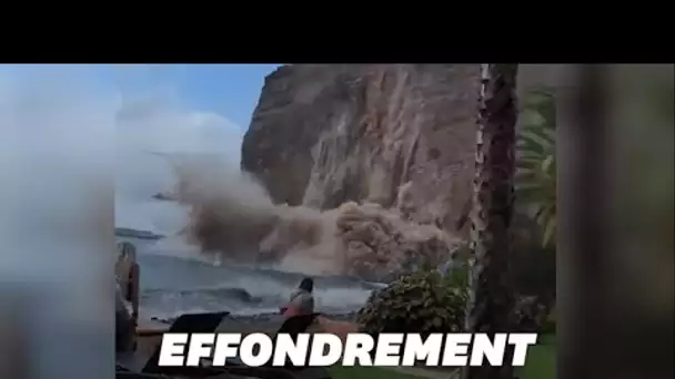 Aux Canaries, un pan de falaise s'éffondre sous les yeux des touristes