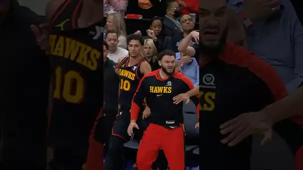 Garrison Matthews gets UP for the SLAM and the bench is LOVING IT!