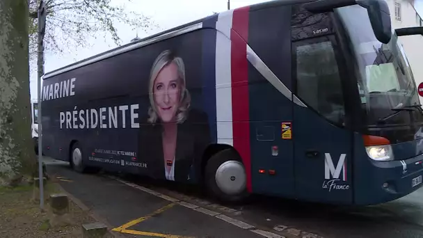 Présidentielle : l e bus de campagne du Rassemblement National fait une halte à Périgueux