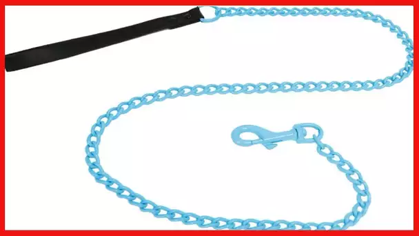 Platinum Pets Stainless Steel Dog Leash with Leather Handle
