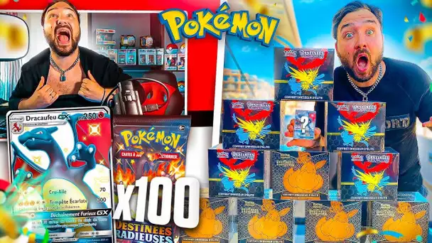 DRACAUFEU SHINY ULTRA RARE ! MEILLEURE OUVERTURE 100 BOOSTERS POKEMON DESTINÉES RADIEUSES & OCCULTES