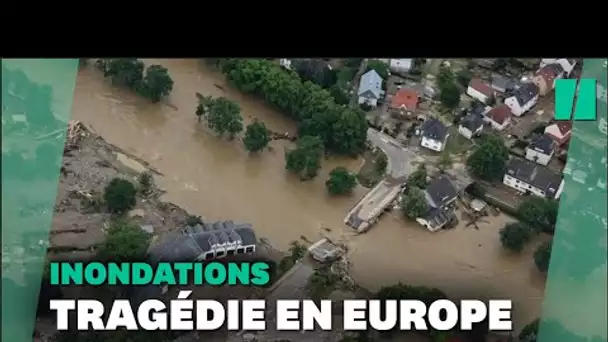 Les terribles images des inondations en Allemagne et en Belgique vues du ciel