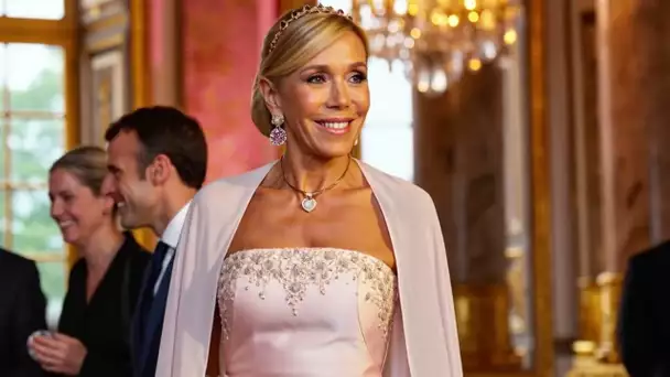 Brigitte Macron: Paris Fashion Icon in Elegant 2025 Ruby Red Gown