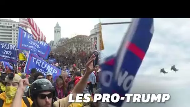 Trump survole en hélico une manif de ses partisans à Washington