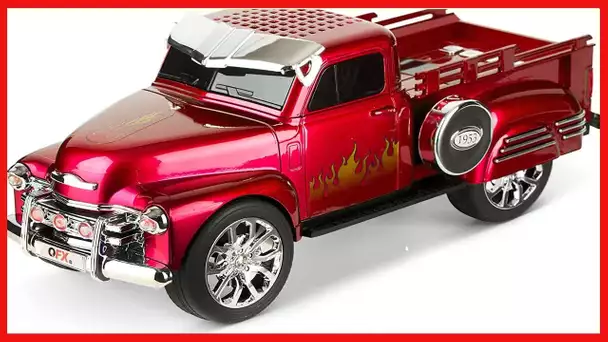 QFX BT-1953-SIL Bluetooth 1953 Hot Rod Pickup Truck Replica Speaker | 2X 3 inch Speakers, Hands Free