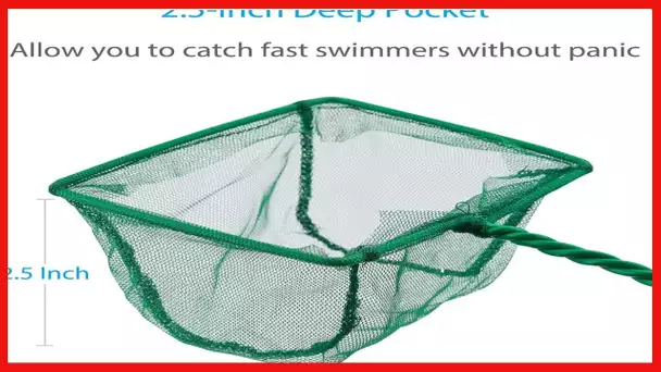 Pawfly 4 Inch Aquarium Net Fine Mesh Small Fish Catch Nets with Plastic Handle - Green