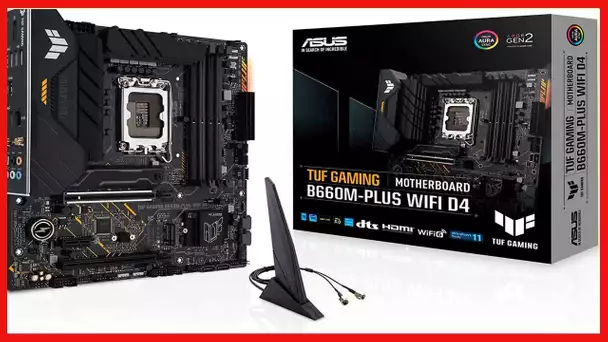 ASUS TUF Gaming B660M-PLUS WiFi D4 LGA 1700(Intel 12th Gen) mATX Gaming Motherboard (PCIe 5.0,DDR4,2