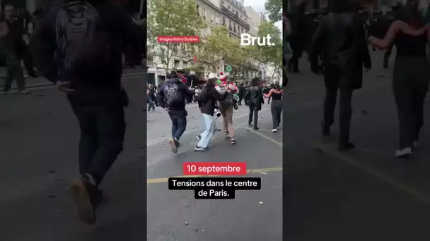 Des incidents en cours dans le centre de Paris lors de la mobilisation du 10 septembre.