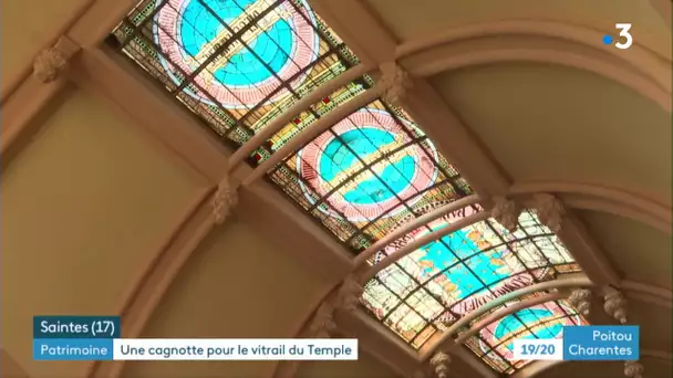 Temple protestant de Saintes : restauration du vitrail classé aux monuments historiques