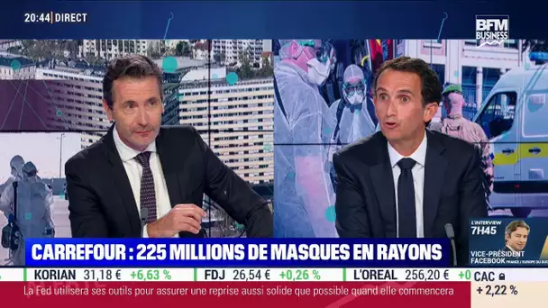 Alexandre Bompard: “Carrefour a 225 millions de masques à vendre aux Français”