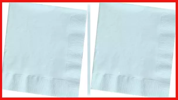 Creative Converting Touch of Color 2-Ply 50 Count Paper Beverage Napkins, Pastel Blue (139179154)
