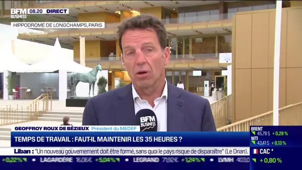 Geoffroy Roux de Bézieux (MEDEF) : Faut-il maintenir les 35 heures de temps de travail ?